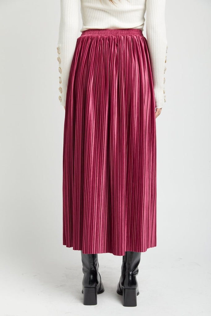 mulberry color pleated skirt