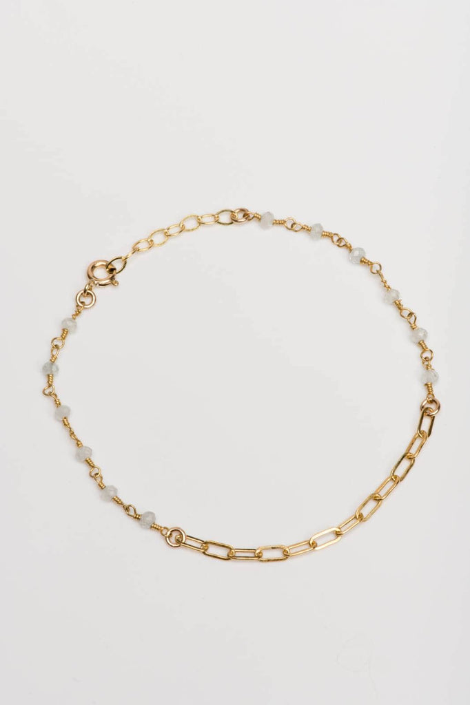 gold and aquamarine bracelet