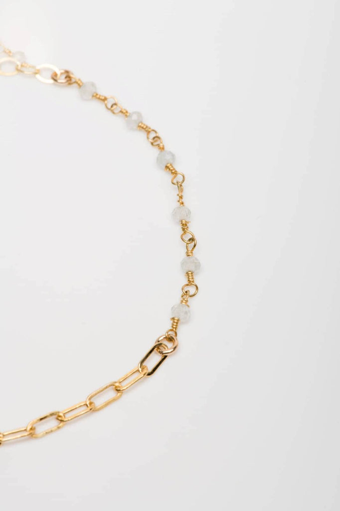 gold and aquamarine bracelet