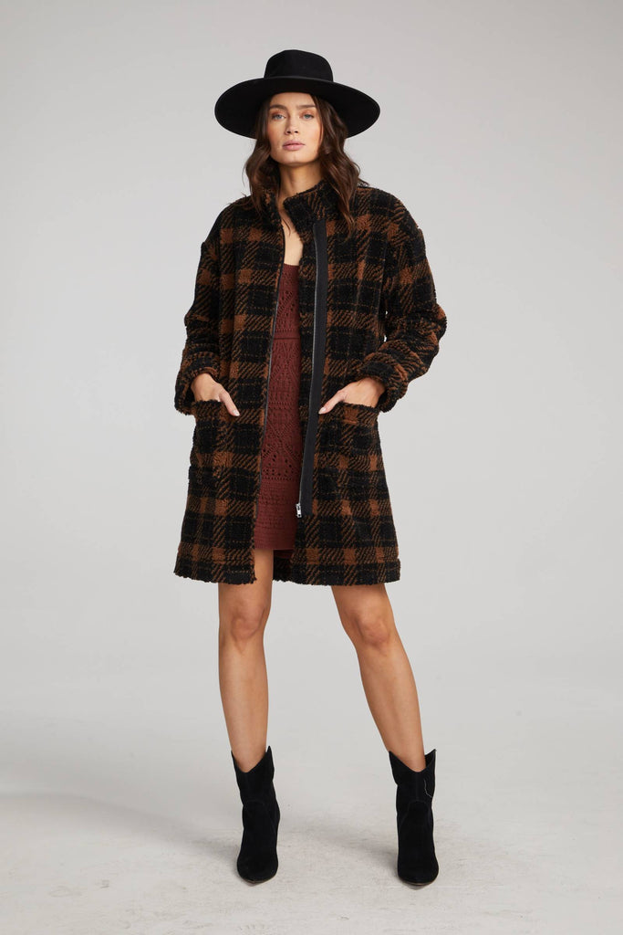 Black and brown checkered jacket