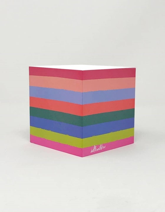 colorful cube of sticky notes