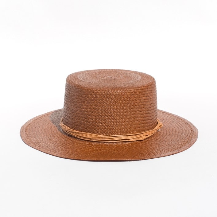caramel color straw panama hat