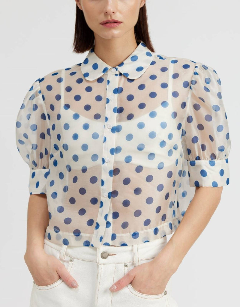 polka dot blouse