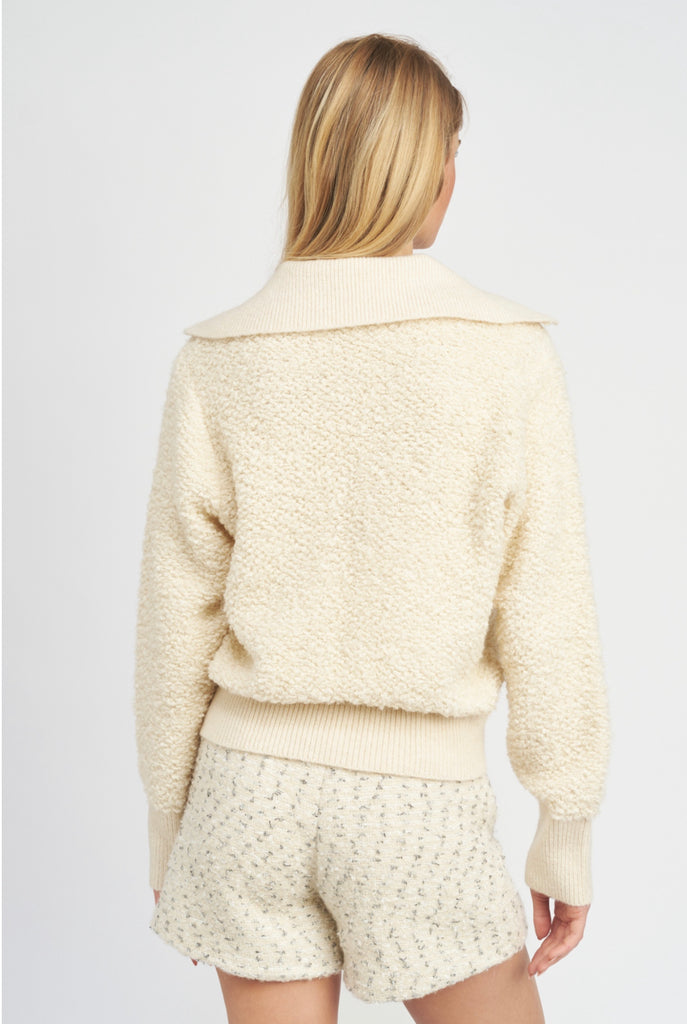 Cream boucle knit sweater