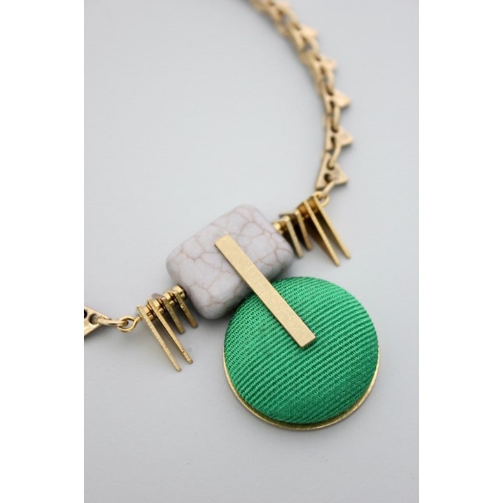 green grosgrain necklace