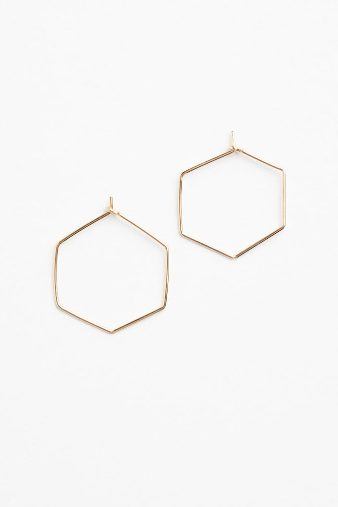 gold honeycomb hoops earring