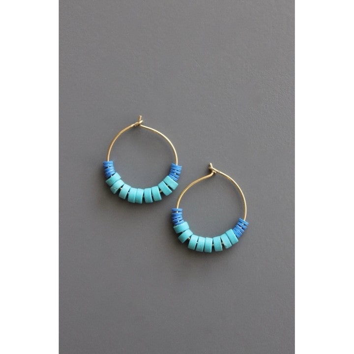 blue mini hoop earrings