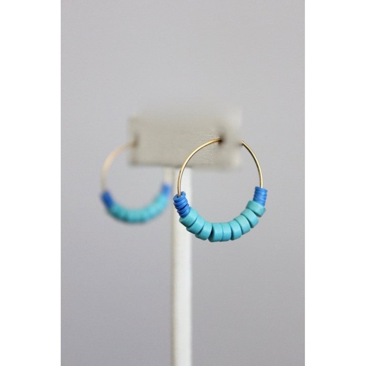 blue mini hoop earrings