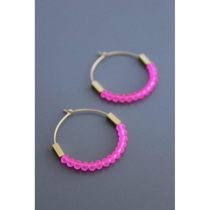 neon pink hoop earrings
