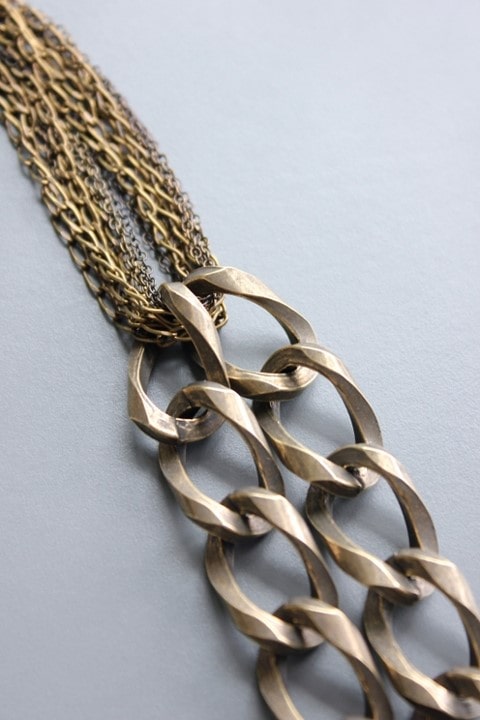 oxidized brass necklace