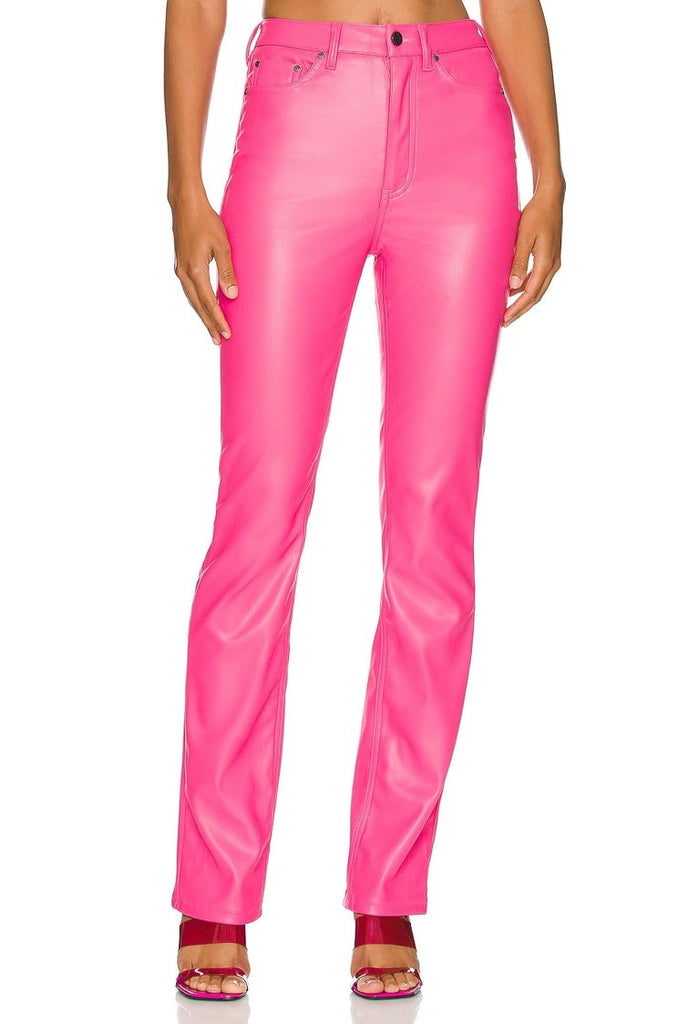pink faux leather pants